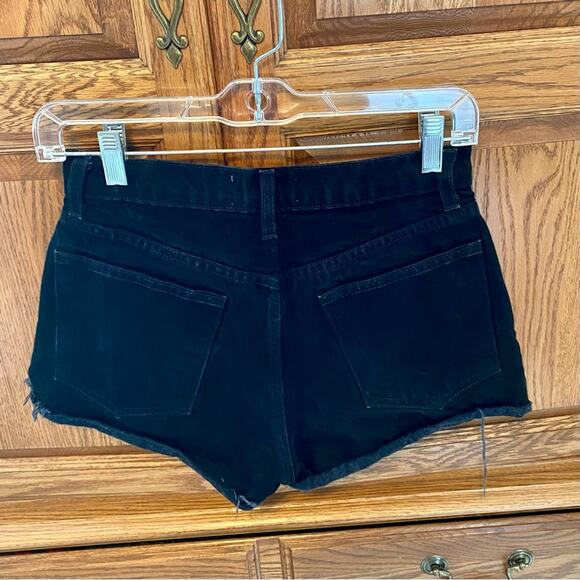 Reformation Jeans Dixie High Rise Jean Shorts Raw Hem Black Size 25 Dead-stock - Picture 2 of 14
